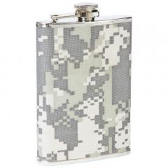 8oz Stainless Steel Flask with Digital Camo Wrap